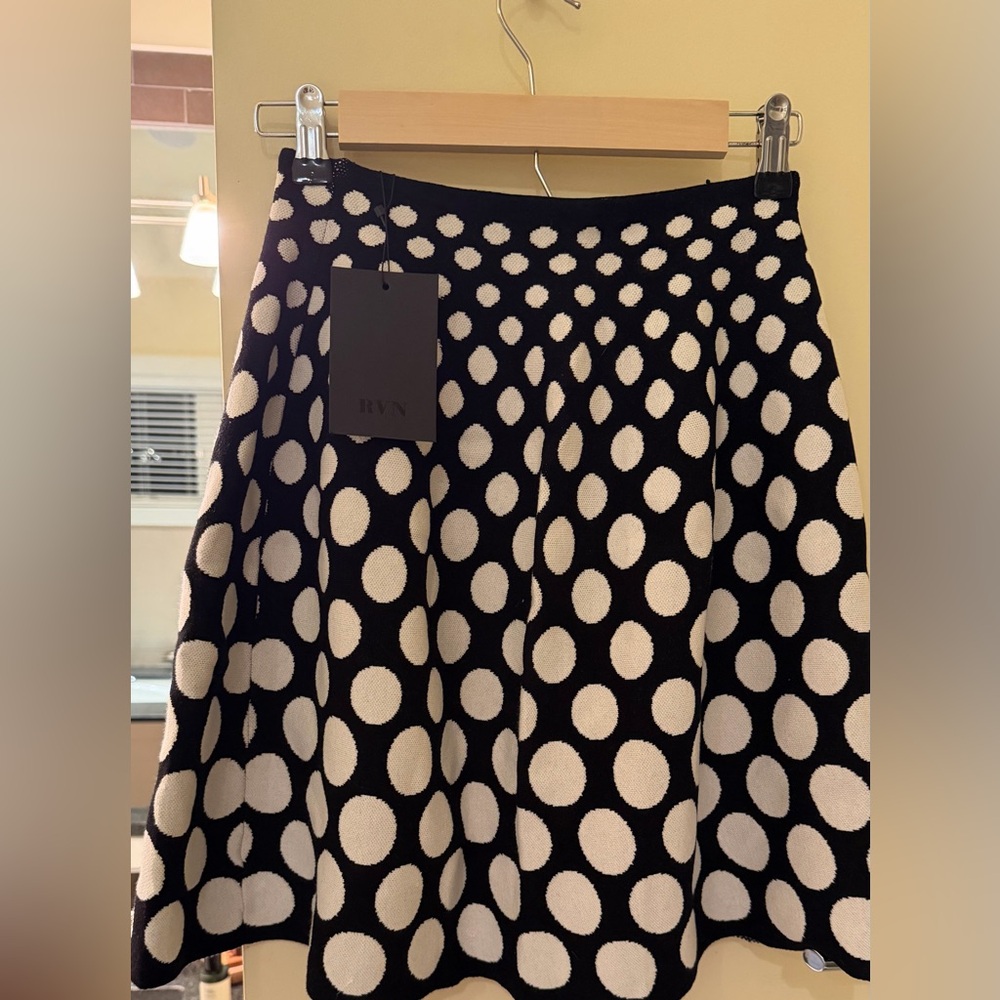 RVN Black and White Circle Skirt